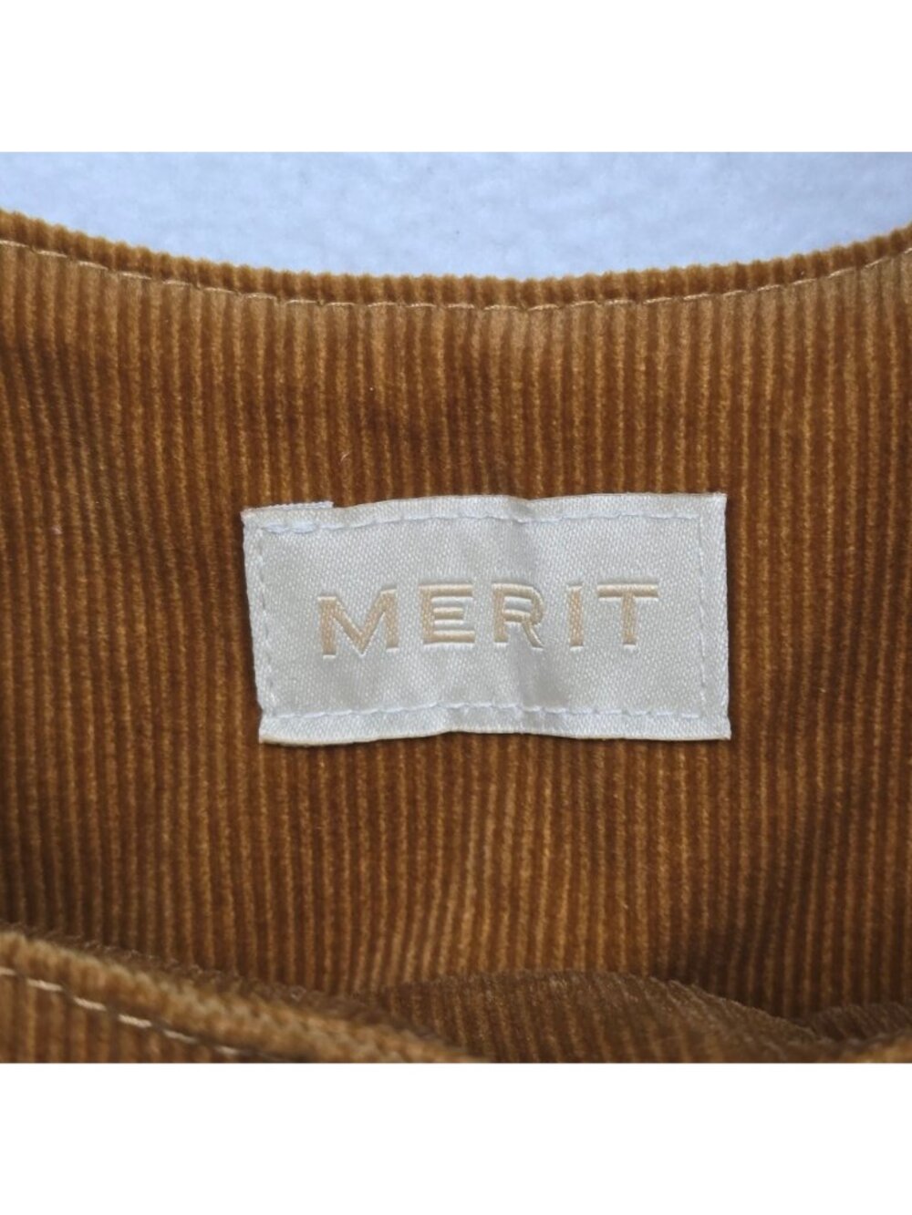 Merit Signature Brown Corduroy Makeup Cosmetic Bag Pouch Minimalist - Picture 3 of 7
